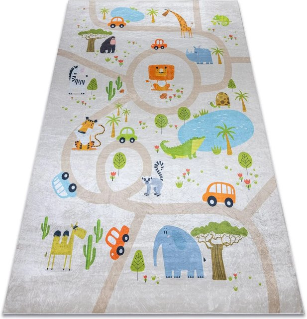 RugsX Teppich Bambino VG20956 Kinderteppich mit Motiv in Beige und Multicolour, B/T: 80 x 150 cm - Bild 1