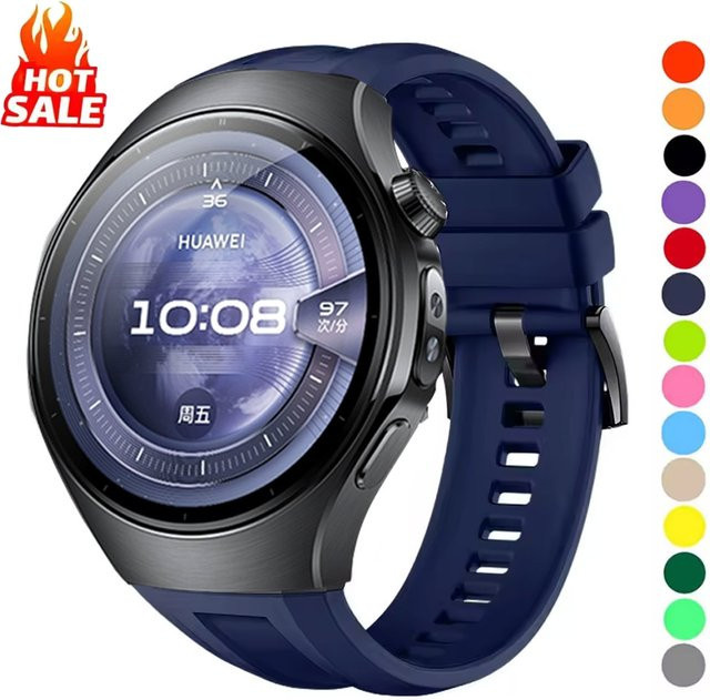 Huawei Uhrenarmband Silikon, 22 mm, Schwarz, Unisex - Bild 1