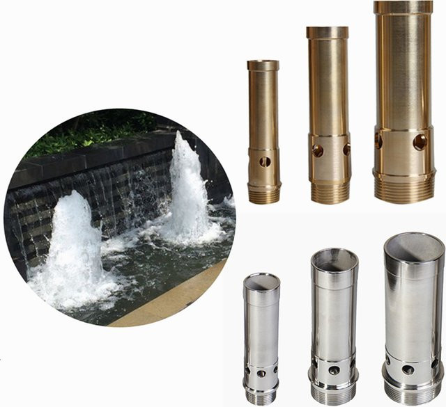 HelloYard Sprudelnde Brunnen Düse aus Messing und Edelstahl in Silber für Garten und Teich - Bild 1