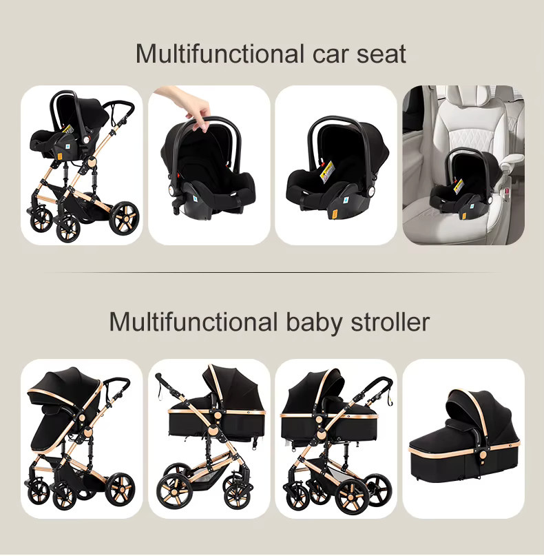 Magic ZC 3-in-1 Reisesystem Kinderwagen mit Autositz und Zwei-Wege-Schiebesystem in Grau und Schwarz - Bild 3