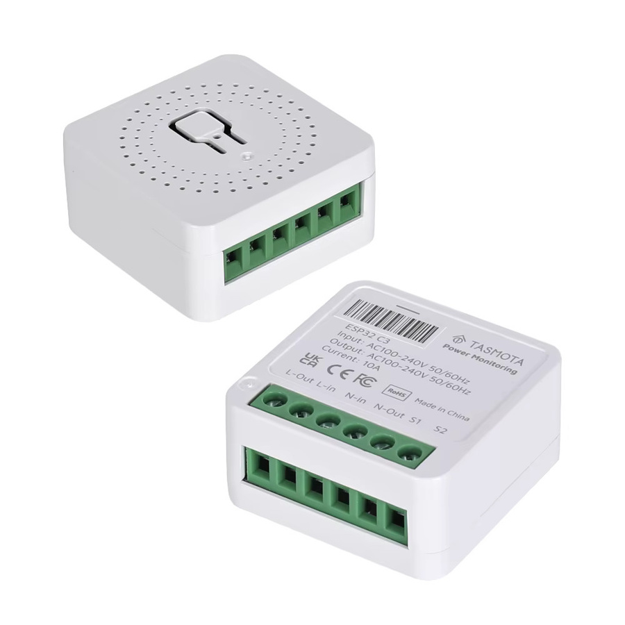 IoTorero Mini-Relais mit Leistungsüberwachung, Tasmota Matter MQTT ESP32C3, 10 A, Weiß, kompatibel mit Home Assistant - Bild 2