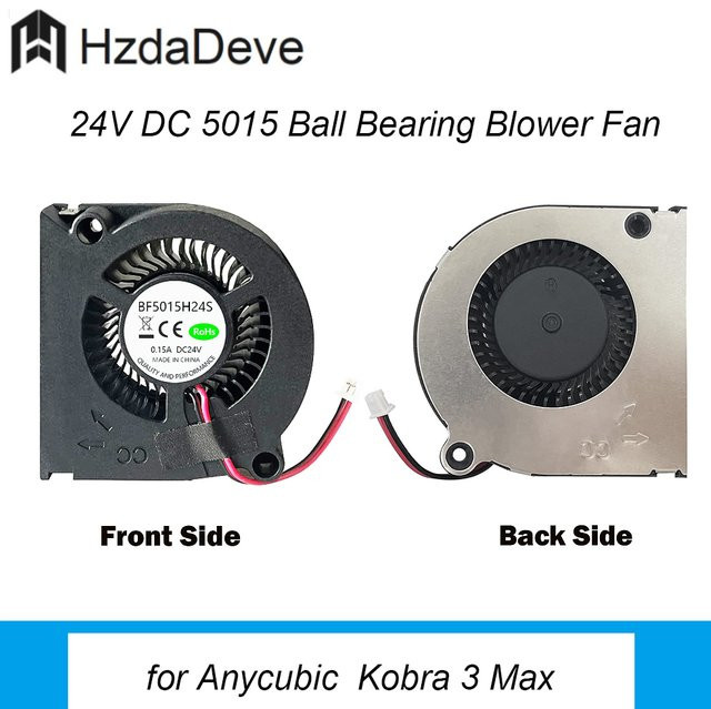 Anycubic Axial-Kühlventilator für Kobra 3 Max, DC 24V Kugellager-Lüfter für Extruder Hotend und Kühlkörper, Schwarz - Bild 1