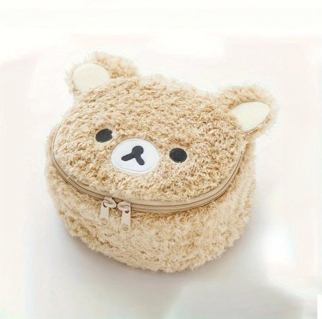 NATAWA Make-up Tasche, Plüsch, beige, Unisex - Bild 1