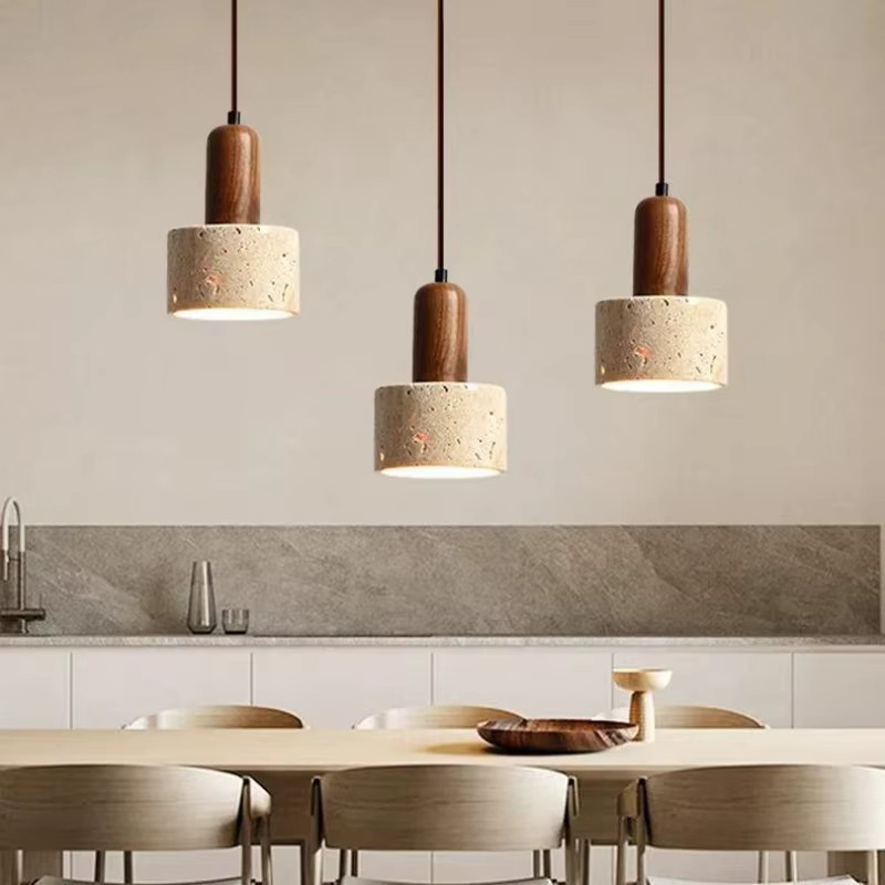JIANKEXING Pendelleuchte im Wabi-Sabi-Stil aus gelbem Travertin in Cremefarben für Retro- und nordisches Design - Bild 2