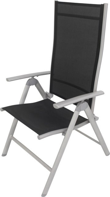 Villana Sylvania Klappstuhl aus Aluminium und Textil, silber/schwarz, H x B x T: 113 x 58 x 67 cm - Bild 1