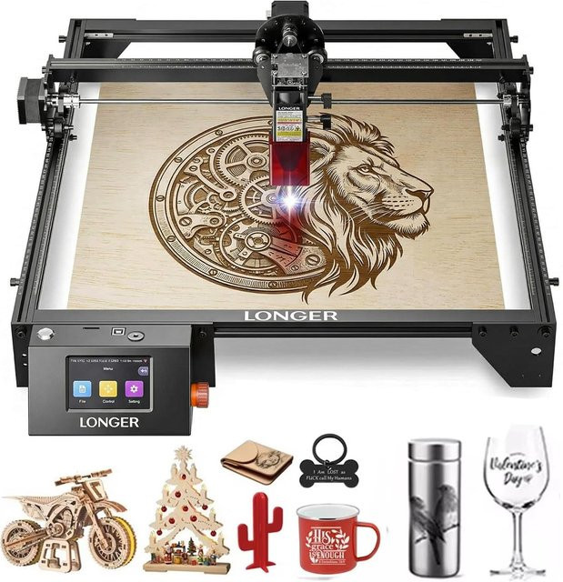 RAY5 Lasergravurmaschine als DIY Laser Gravier- und Schneidemaschine für Holz, Acryl, Leder und Metall in Schwarz - Bild 1