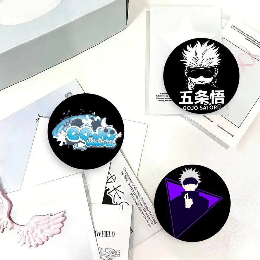 Kayou Anime Gojo Satoru Anstecknadeln in Multicolour, runde Abzeichen als kreativer Schmuck und Deko-Geschenk, Durchmesser: 32 mm, 44 mm oder 58 mm - Bild 2