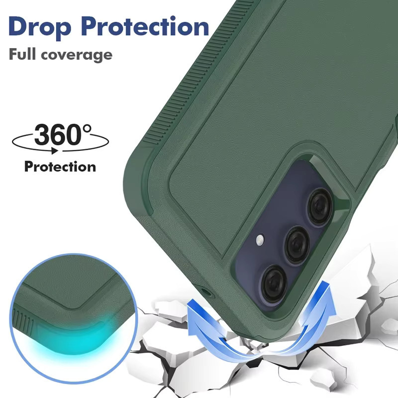 Robuste OTT Cover Box Handyhülle mit Rüstung für Samsung Galaxy A36 A16 A06 A55 A35 A25 A15 A05s A54 A34 A24 A73 A53 A33 A72 A52s A32 in Purple und Green - Bild 4
