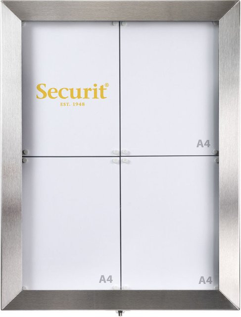 Securit LED-Menüständer A4 aus Edelstahl in Silber, B/T/H: 50,5 x 10,6 x 67 cm - Bild 1