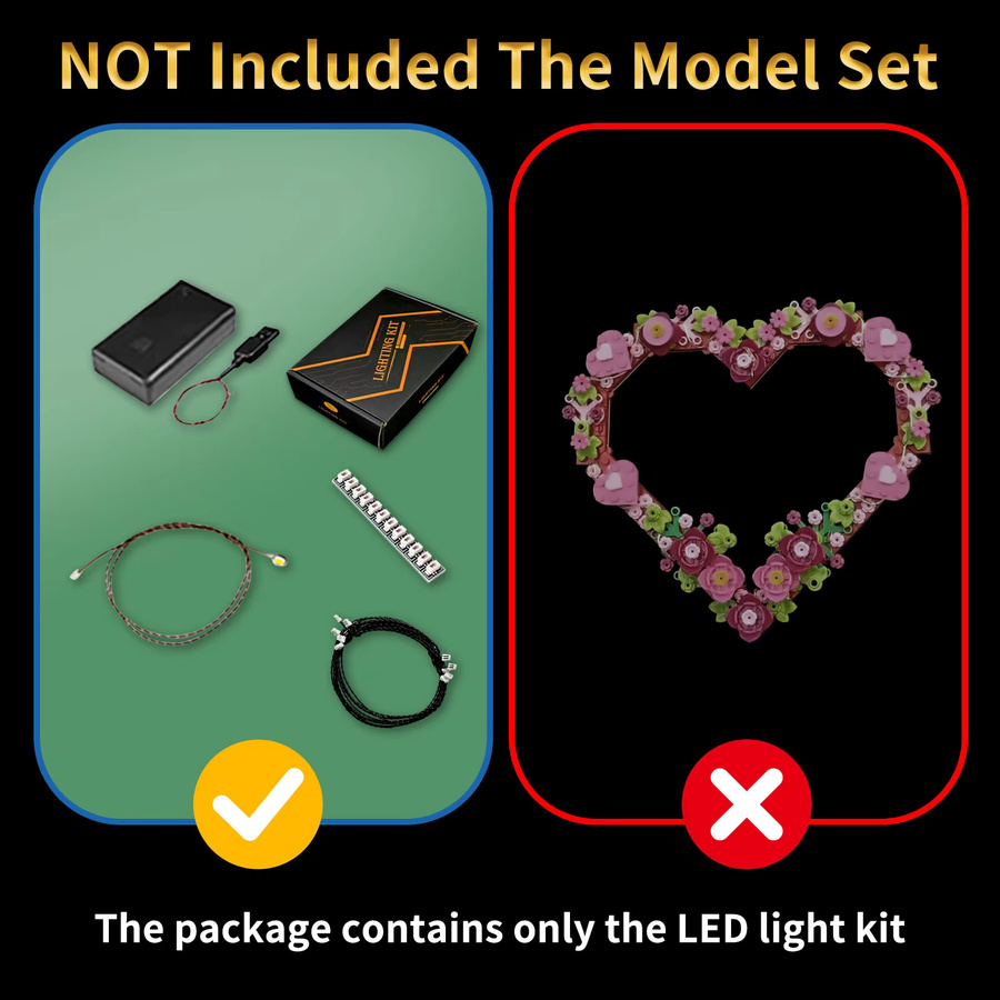 LYBMTWF LED-Beleuchtungsset Multicolor für Lego 40638 Herzbausteine - Bild 2