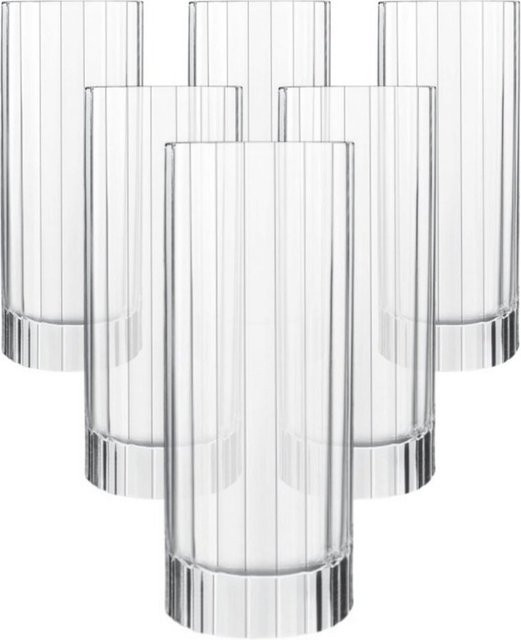 Luigi Bormioli Wassergläser Bach, transparent, gestreift, 6 Stück, 360 ml pro Glas - Bild 1