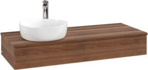 V&B Waschtischunterschrank Antao mit Frontstruktur und Beleuchtung, Farbe: Weiss, B/T/H: 120 x 50 x 19 cm - Bild 1