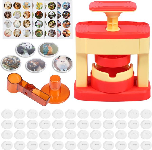 Kid Badge Maker Maschine Set, DIY Pin Button Maker Maschine, Bunt / Mehrfarbig - Bild 1