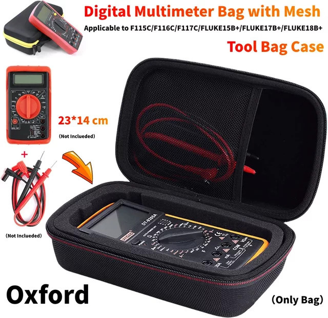 Fluke EVA-Aufbewahrungskoffer für digitale Multimeter, wasserdichte Schutzbox mit Mesh-Fach, Schwarz-Gelb, B/T/H: 23,0 x 14,0 x 8,0 cm - Bild 1