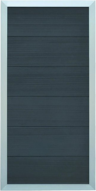 T & J Malö WPC-Zaun mit Aluminium-Rahmen in Anthrazit, B/H: 90 x 180 cm - Bild 1