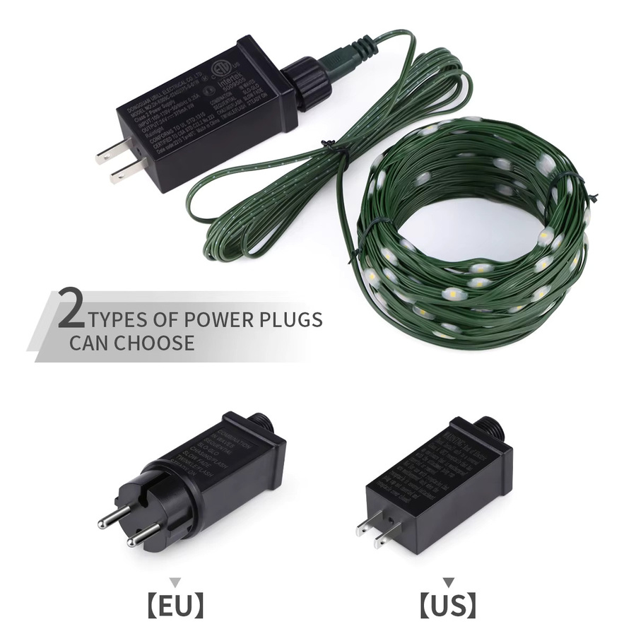 Lcamaw Warmweiße RGB-LED-Lichterkette aus Lederdraht für Weihnachtsdekoration und Gartendekoration, DC24V - Bild 3
