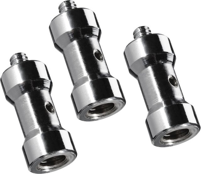 Walimex Set 3x Spigot Gewinde Adapter 1/4 Zoll auf 3/8 Zoll in Silber für Fotografie und Kamera Zubehör - Bild 1