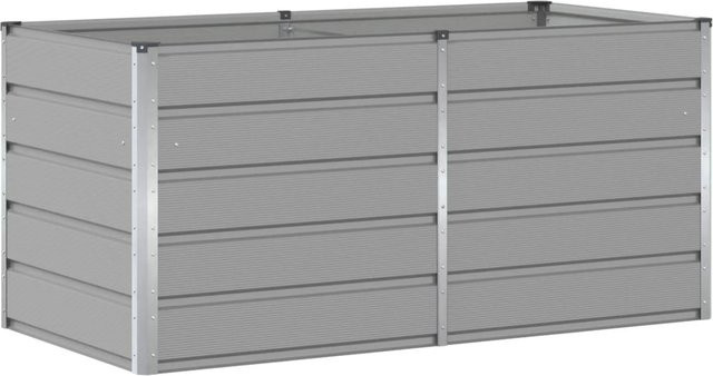 vidaXL Pflanzkübel aus Stahl in Hellgrau, B/T/H: 160 x 80 x 75 cm - Bild 1