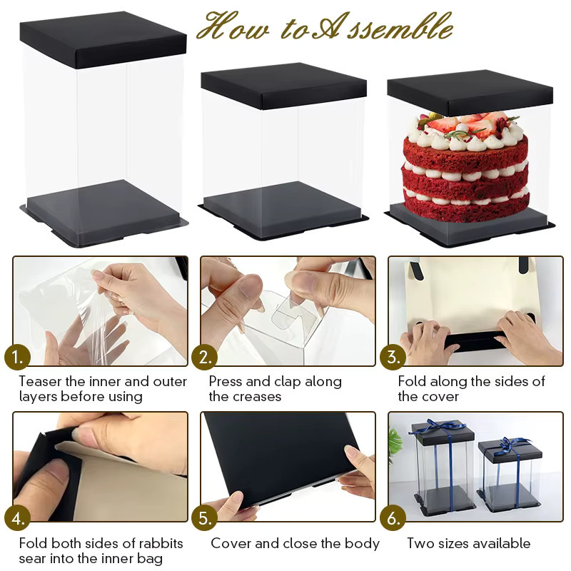 Transparente Geschenkbox aus PVC für DIY-Dekorationen wie Rosen oder Bären, ideal für Hochzeiten und Geburtstage, Farbe: Transparent - Bild 3