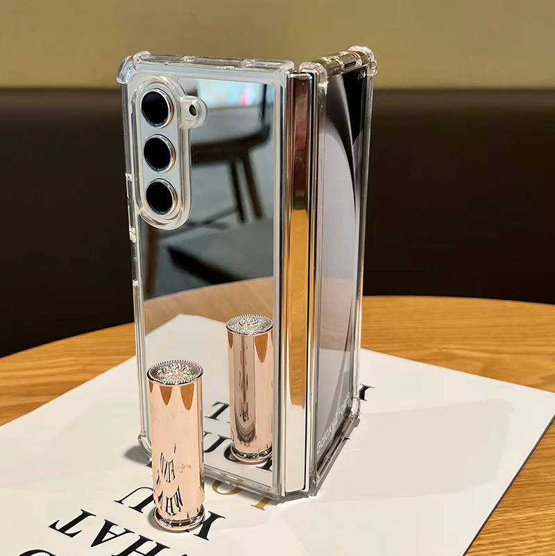 Loobival Spiegel-Schutzhülle für Samsung Galaxy Z Fold 7 6 5 4 3, transparente ultradünne Hartschale mit Airbag-Stoßdämpfung - Bild 4