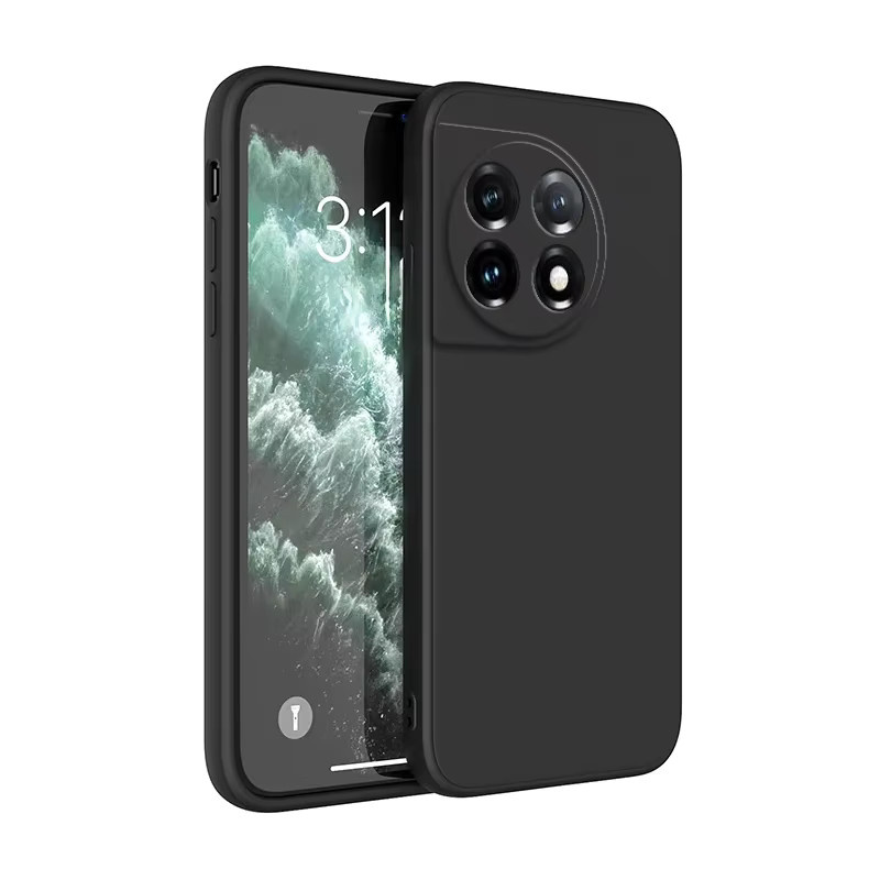 Stoßfeste Flüssigsilikon-Telefonhülle mit Kameraschutz für OnePlus 11 11R 10T 10R 10 Pro 5G in Schwarz und Weiß - Bild 2