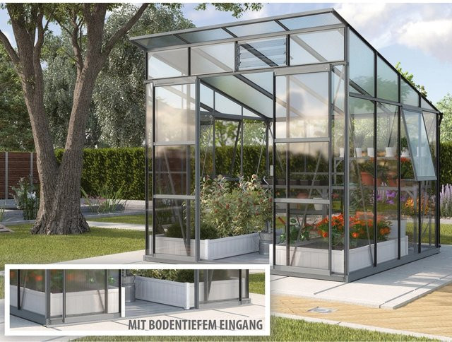 Vitavia Gewächshaus Playa 7600 Schwarz mit Fundament und Polycarbonat-Verglasung - Bild 3