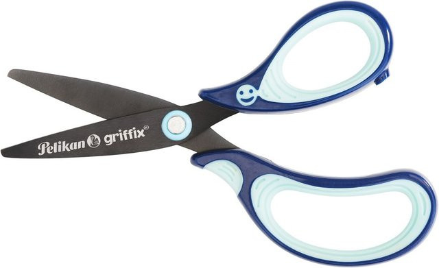 Pelikan Schulschere Griffix Blau für Rechtshänder mit Sicherheitsspitze und Titanium-Beschichtung - Bild 1