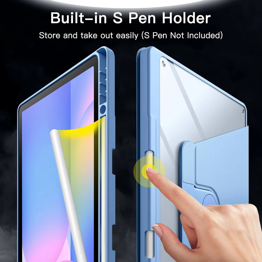 Samsung Galaxy Tab S10 Lite 360 Grad drehbare Acryl-Hülle in Transparent mit Stiftschlitz und stoßfestem Schutz - Bild 4