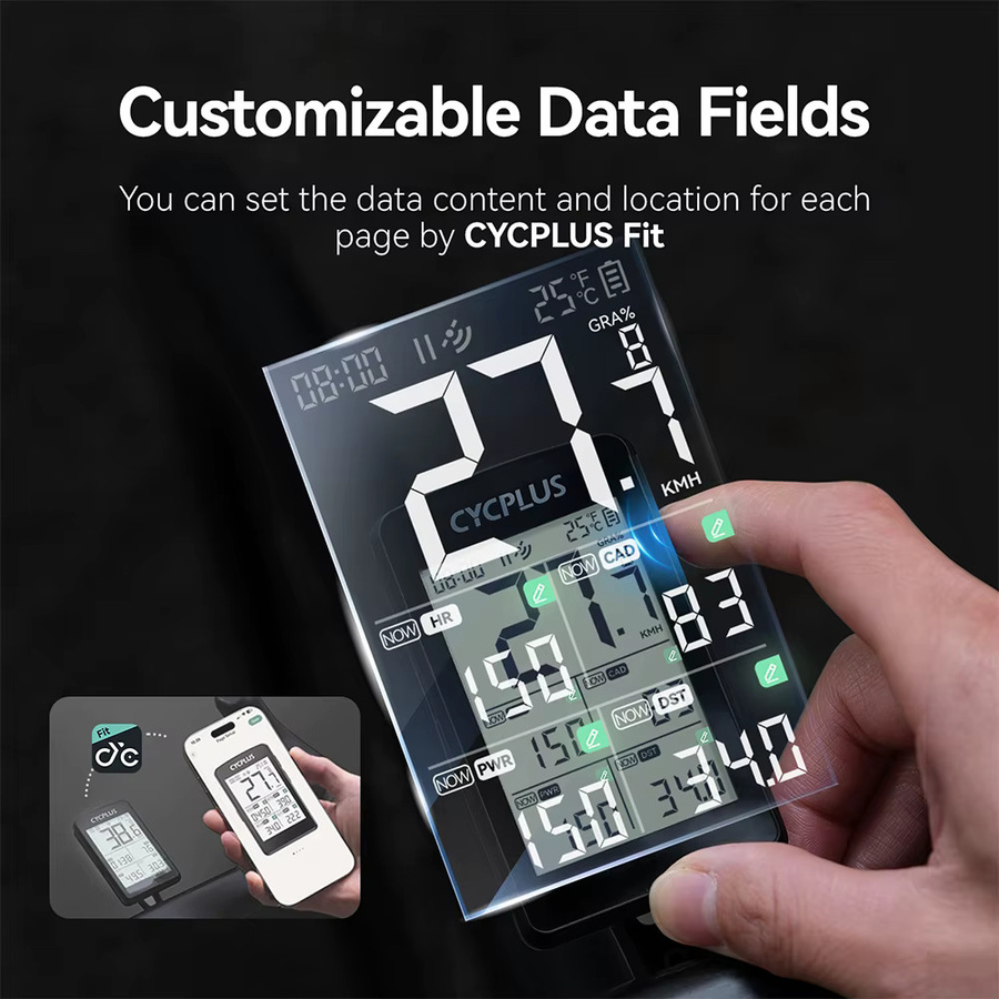 CYCPLUS M3 GPS Fahrradcomputer mit ANT+ und Bluetooth 5.0, wasserdichter Fahrrad-Tachometer in Schwarz - Bild 3