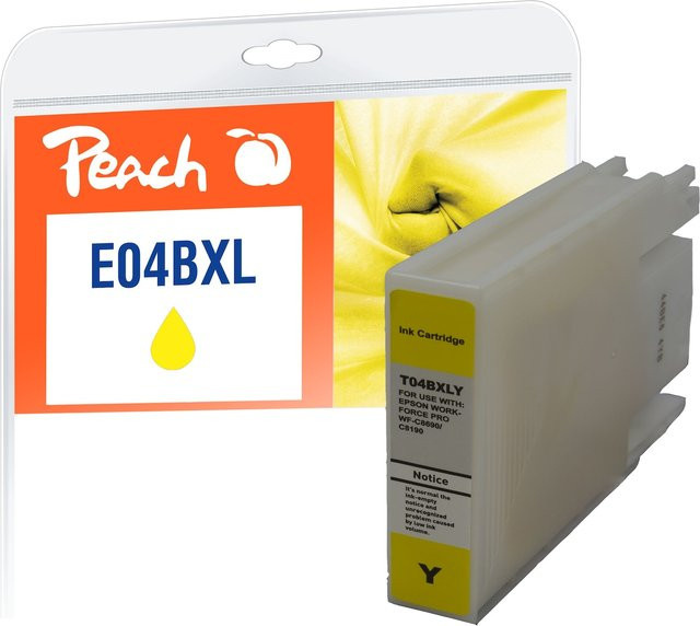 Peach E4B4y Druckerpatrone XL Gelb für Epson WorkForce Pro WFC 8100 und WFC 8190 ersetzt Epson T04B4 Y und C13T04B44010 - Bild 1