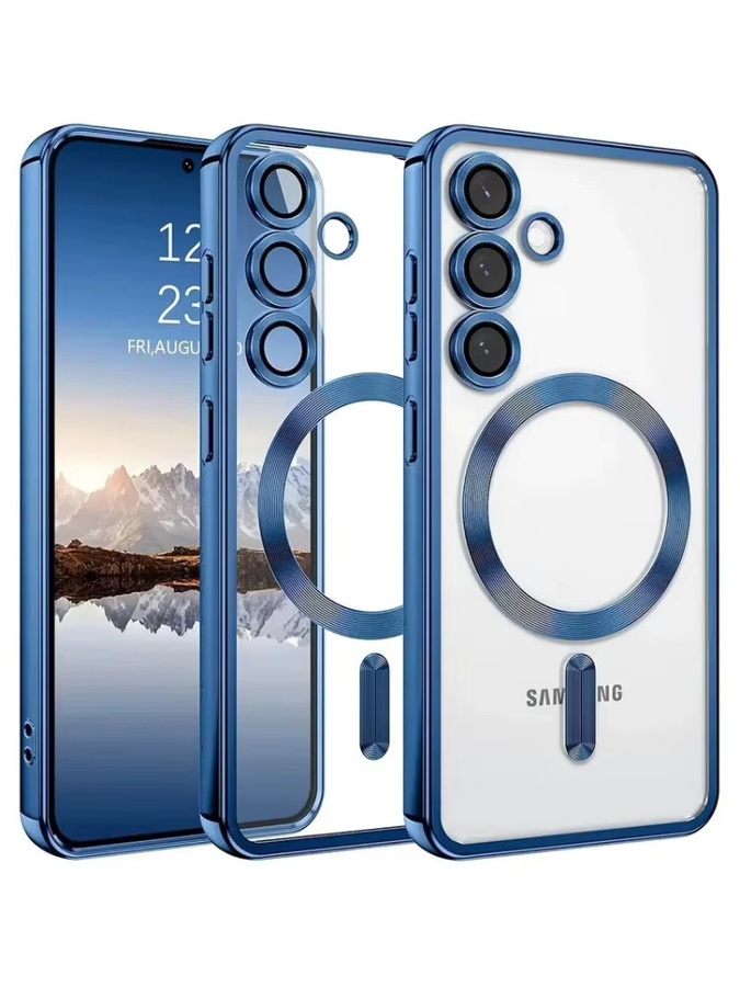 Transparente magnetische Handyhülle für Samsung Galaxy A57 A56 A55 A54 A37 A36 A35 A34 A27 A26 A25 A24 A17 A16 A15 A14 Cover in Silber - Bild 3