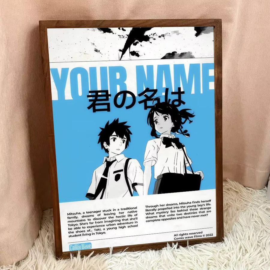 Kayou Anime Your Name Vintage-Poster, selbstklebender Retro-Kraftpapieraufkleber in Mehrfarben für deine Wanddekoration - Bild 5