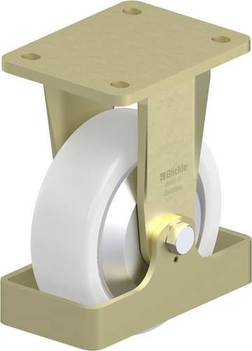 Blickle Schwerlast-Bockrolle BS-SPO 150G-FA-FS in Weiß und Multicolour mit 150 mm Rad-Durchmesser und einer Tragfähigkeit von max. 800 kg - Bild 1