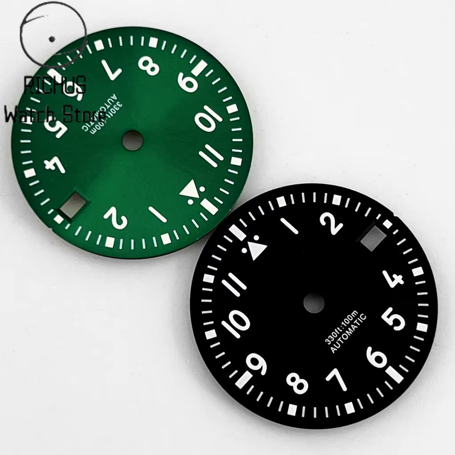 Uhrenzubehör Zifferblatt, 29 mm, NH35, Automatikwerk, Schwarz - Bild 3