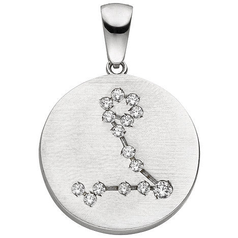 Colfem Anhänger Sternzeichen Fische, 925 Sterling Silber, matt, 15 Zirkonia, Unisex - Bild 1