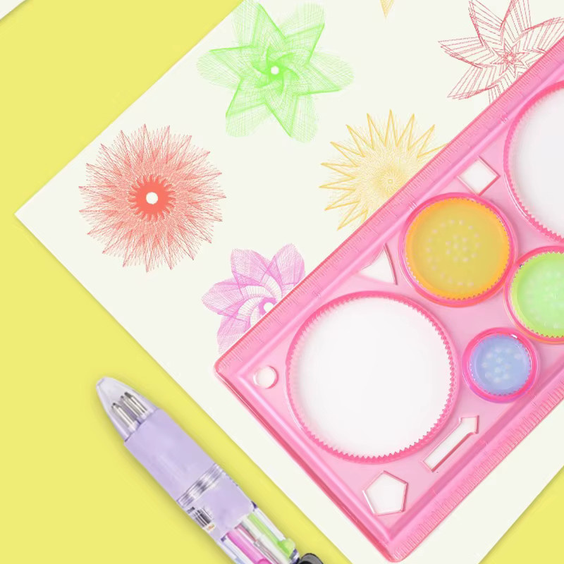 ZYF Spirograph-Lineal aus Kunststoff in Bunt und Pink für Kunstunterricht und Handwerk - Bild 2