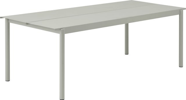 Muuto Linear Steel Tisch aus pulverbeschichtetem Metall in Silber Matt - Bild 1