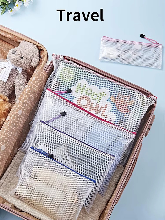 18er-Pack wasserdichte Netztaschen mit Reißverschluss in 8 verschiedenen Größen für Reise, Büro, Schule und Puzzles - Bild 2