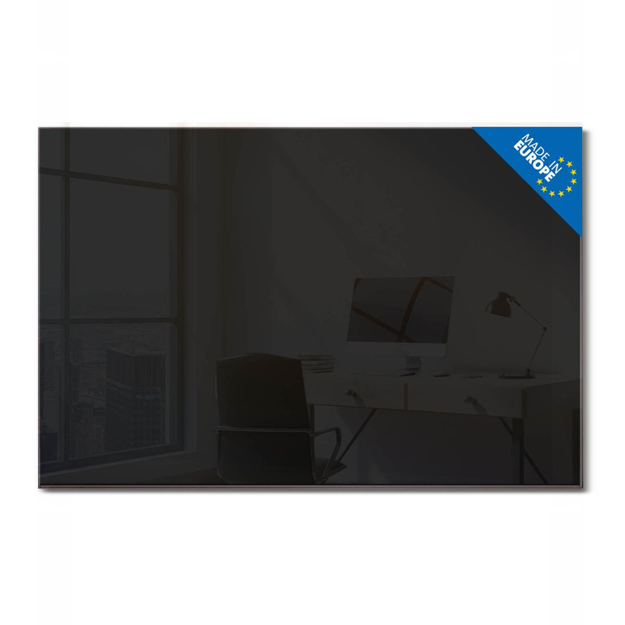 banjado Glas Magnettafel Tiefschwarz, rahmenlos, Querformat, B: 90 cm, H: 60 cm - Bild 1