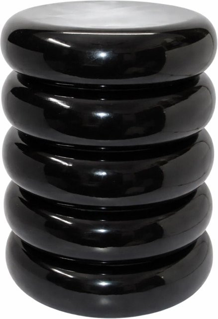 Relaxdays Beistelltisch aus Eisen im Bubble-Design, Schwarz Hochglanz, rund, B/T/H: 45 x 31 x 31 cm - Bild 1
