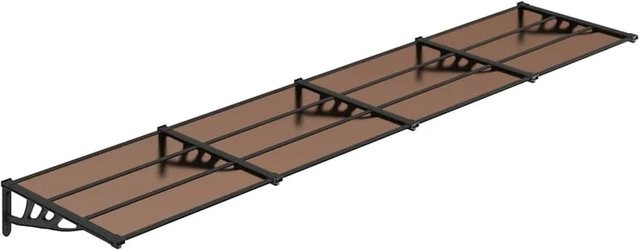 vidaXL Türvordach aus Polycarbonat in Schwarz, B: 396 cm, H: 90 cm - Bild 1