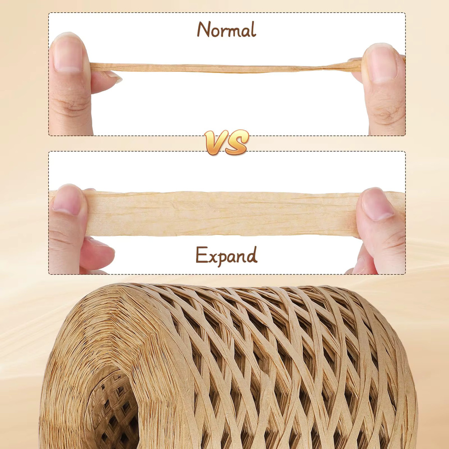 Beiges Raffia-Garn aus Papier für DIY Bastelarbeiten und Hochzeitsdekoration, 200 m - Bild 3
