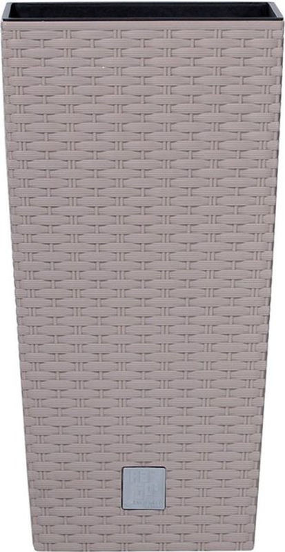 PROSPERPLAST Blumentopf Rato Square in Mocca mit Einsatz, quadratisch, B: 29 cm, H: 55 cm, T: 29 cm - Bild 1