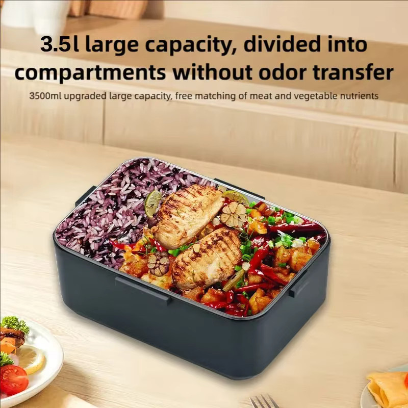 TINSOL 2-in-1 Elektrische Lunchbox 90W mit 3,5l Volumen, Tragbarer Speisenwärmer für Auto und Zuhause, Auslaufsicherer Lunch-Erhitzer - Bild 4