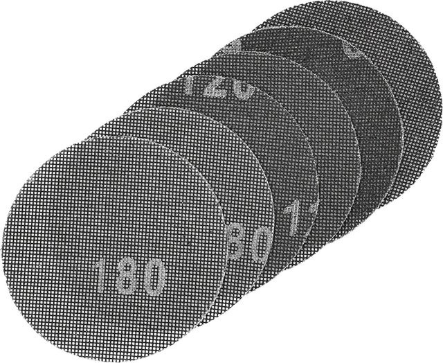 LUX-TOOLS Gitterleinen-Set für Exzenterschleifer, 6-teilig, Ø 125 mm, Schwarz - Bild 1