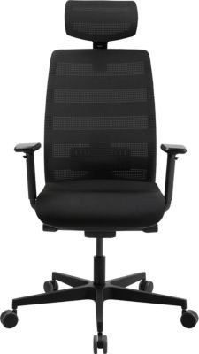 Schäfer Shop Select SSI PROLINE NEW WORK Bürodrehstuhl mit Kopfstütze in Schwarz mit Netzrücken und Armlehnen - Bild 1