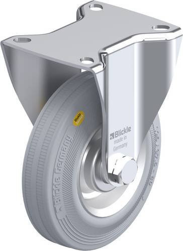 Blickle Bockrolle BK-RD 125R-1-VLI in Grau mit Stahlgehäuse und 125 mm Rad-Durchmesser für eine Tragfähigkeit von max. 120 kg - Bild 1