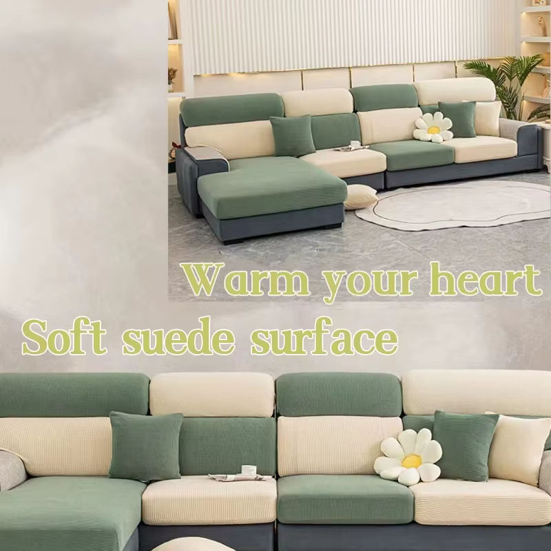 DZQ Elastischer Sofabezug in Grün als moderner Möbelschutz und abnehmbarer Schonbezug für dein Sofa - Bild 3