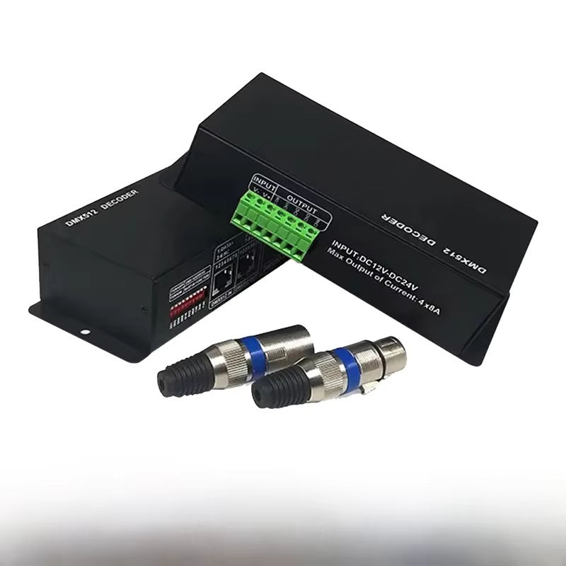 Lebeisenf DMX512 RGBW LED Decoder 4 Kanal Dimmer Controller für DC12V 24V mit XLR Stecker für LED Lichtstreifen und Bühnenanwendungen - Bild 7