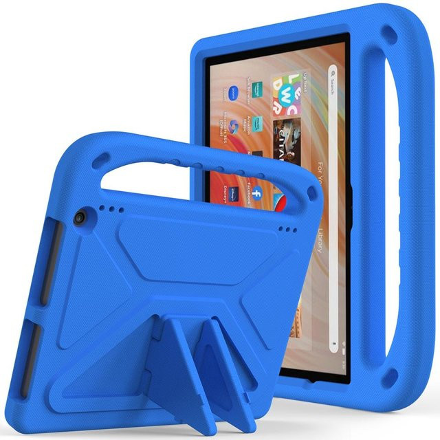 Ubasy Stoßfeste EVA Hülle für Amazon Fire HD 10 Plus Max 11. und 13. Generation mit Griff und Ständer, Blau - Bild 1